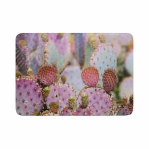 Ann Barnes Cotton Candy Cacti Memory Foam Bath Rug