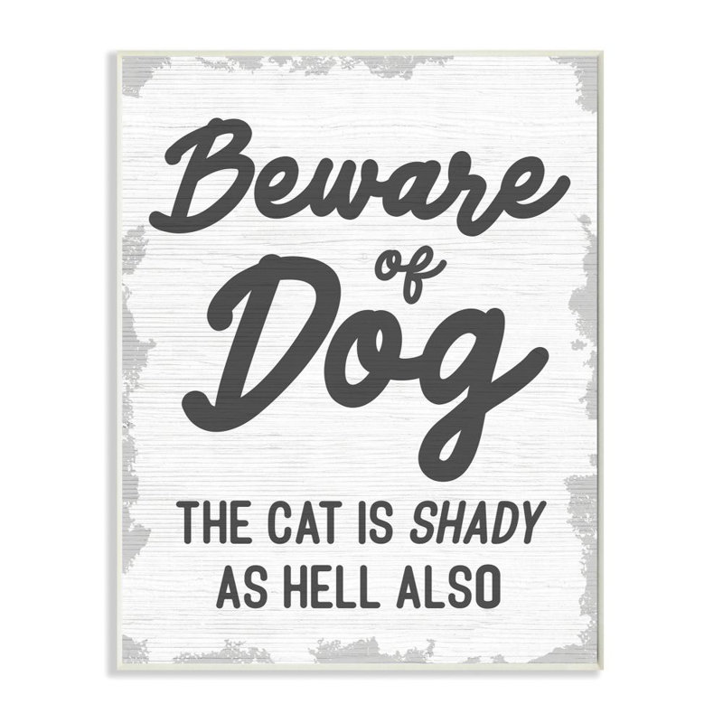 Latitude Run Beware Of Dog And Shady Cat Funny Pet Word Design