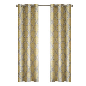 Charlisa Damask Room Darkening Thermal Grommet Curtain Panels (Set of 2)