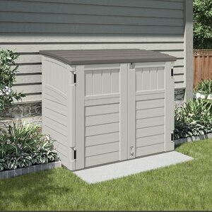 Utility 4 ft. 4 in. W x 2 ft. 8 in. D Plastic Horizontal Garbage Shed