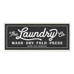 'Vintage Laundry Sign' Textual Art on Wrapped Canvas