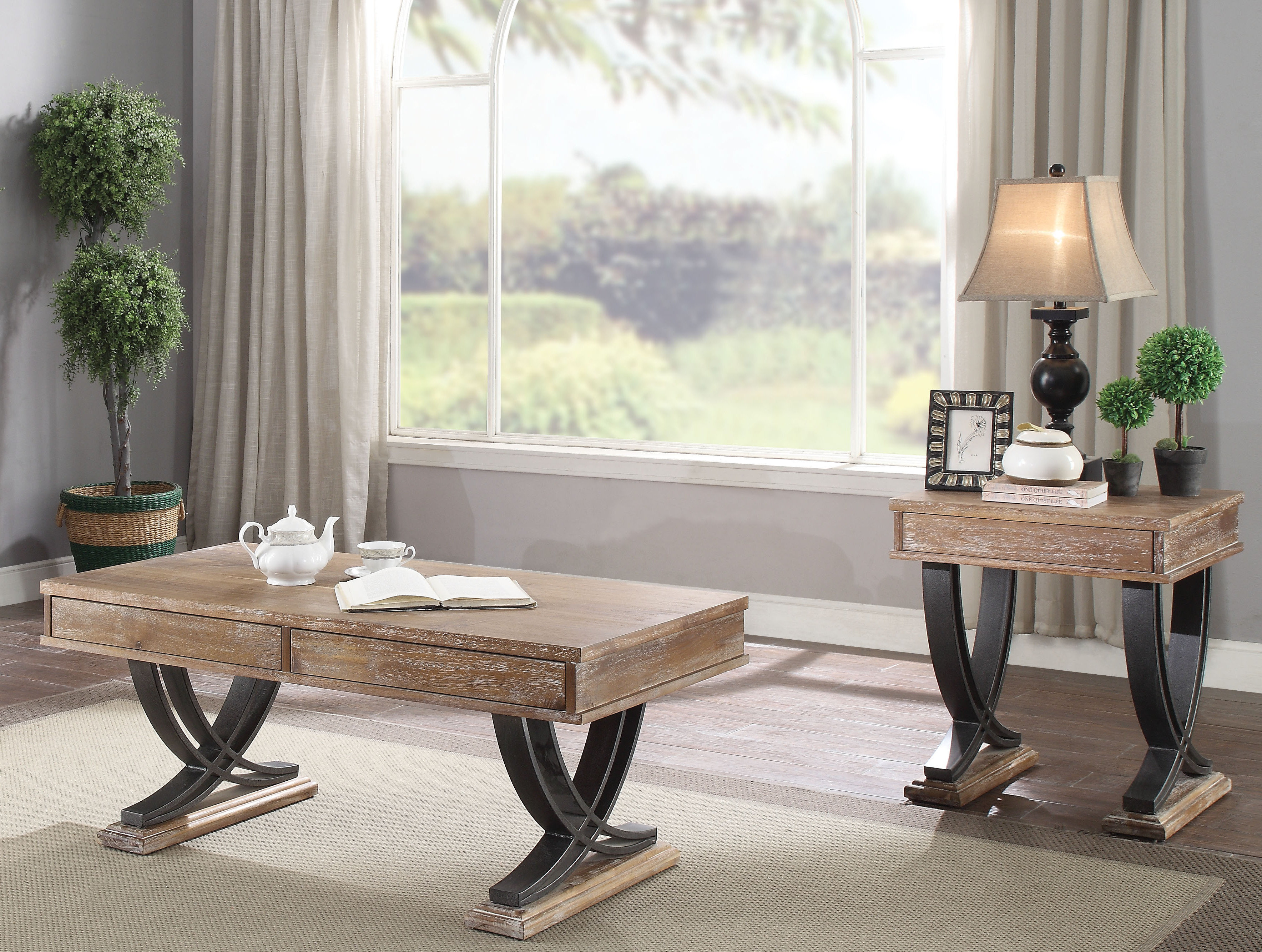 Gracie Oaks Brower 2 Piece Living Room Table Set Wayfair
