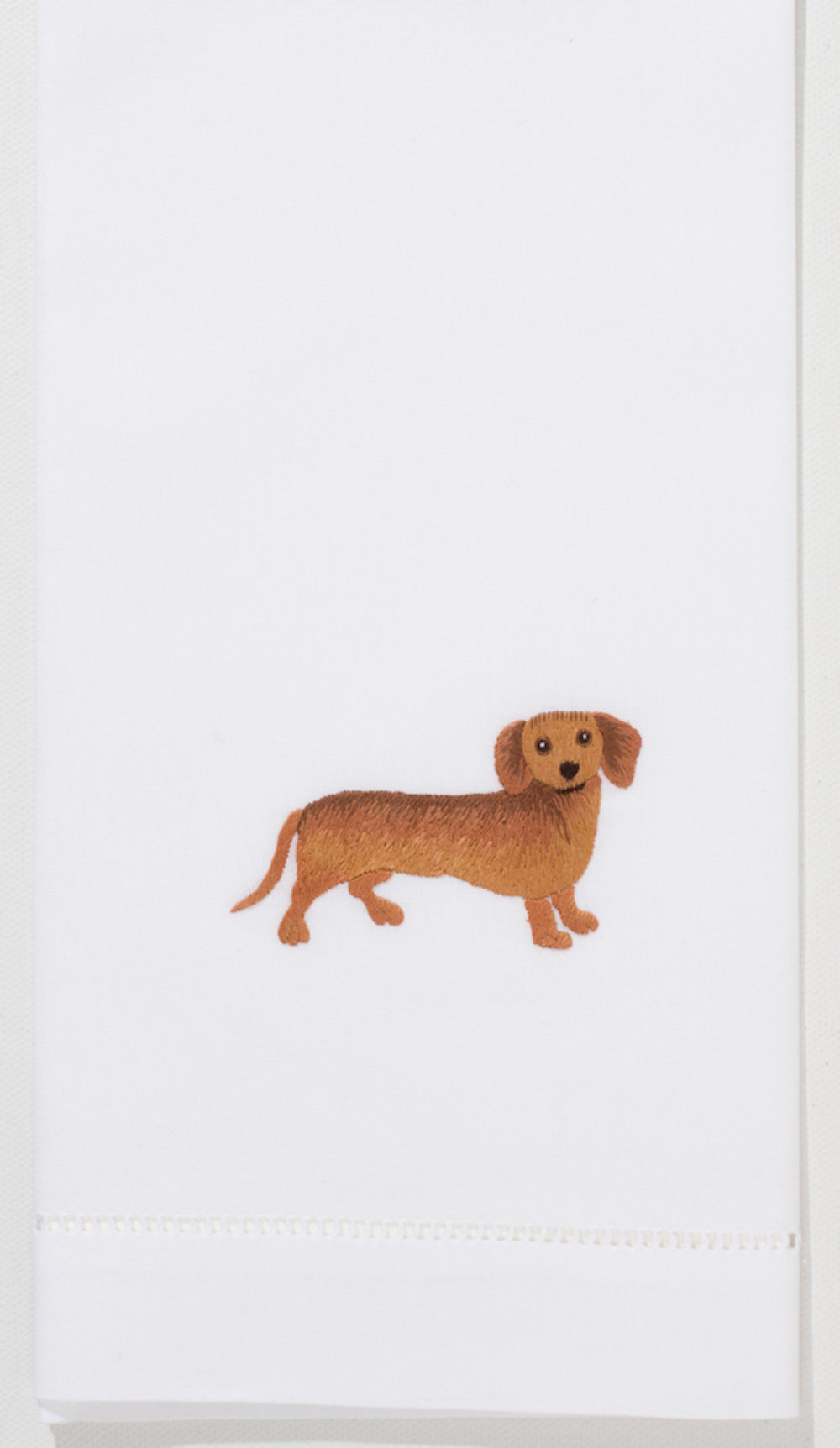 DASCHUND STACK EMBROIDER BATHROOM HAND TOWEL SET OF 2