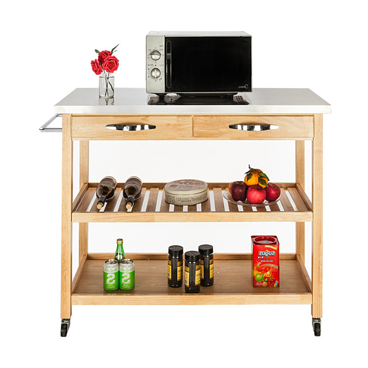 Prep Savour Kitchen Cart With Stainless Steel Top Wayfair
