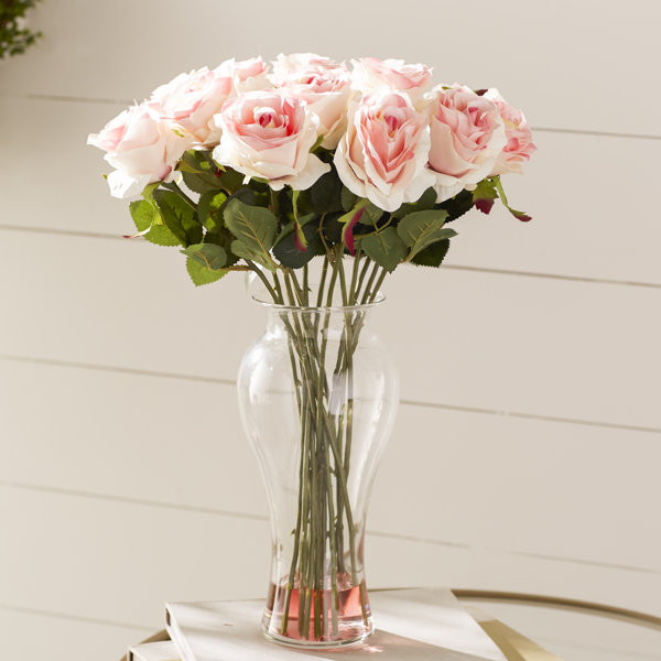 Artificial Hot Pink Velvet Roses X 3 Stems 9 Heads Superb Quality