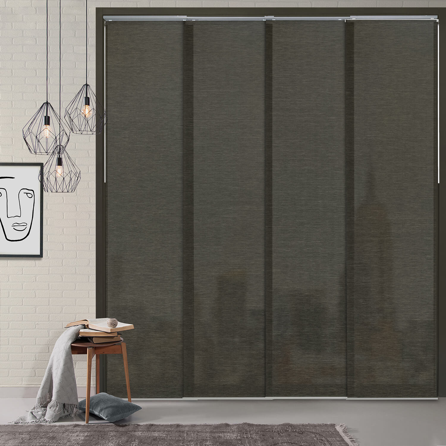 Symple Stuff Adjustable Sliding Panel Track Semi-Sheer Vertical Blind ...