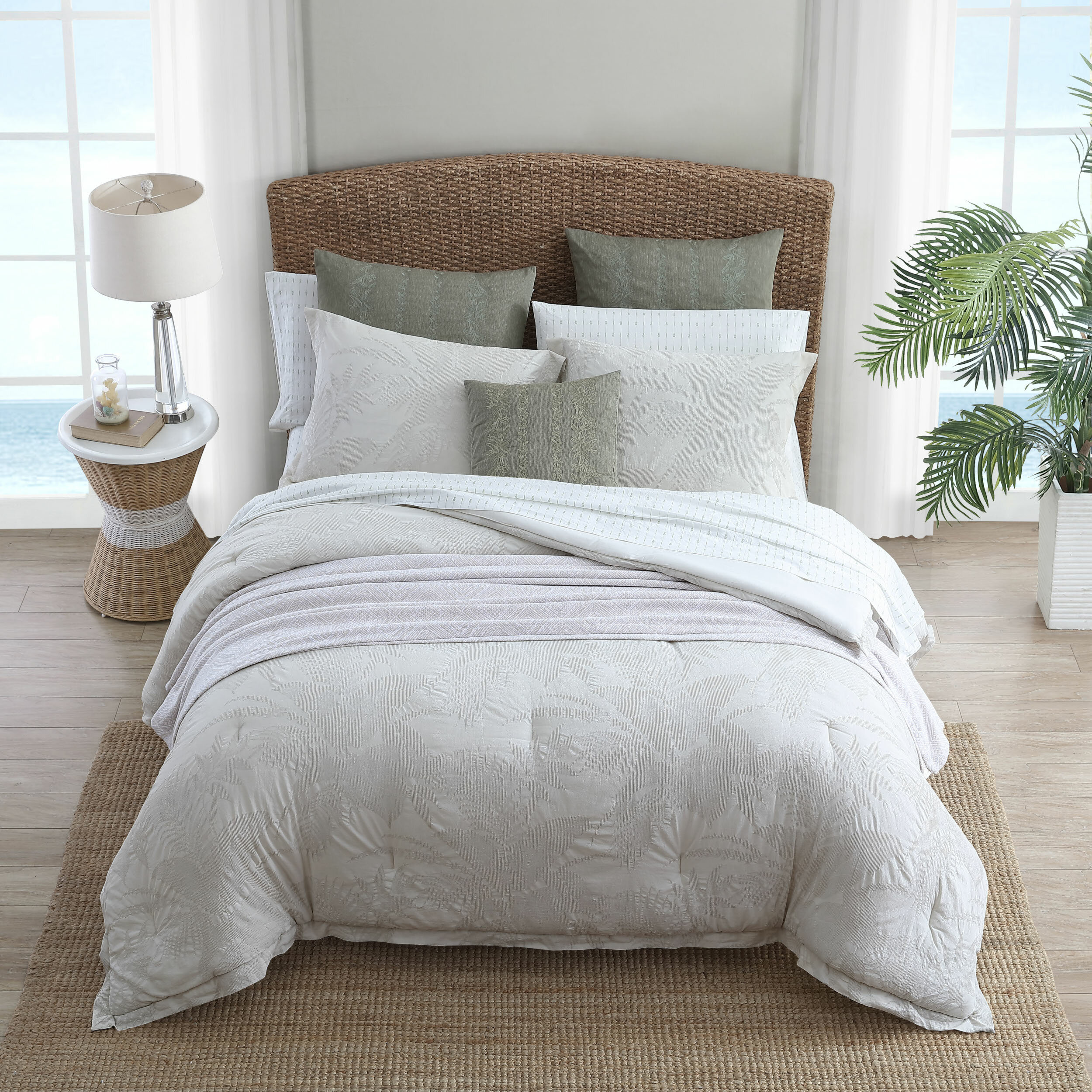 Tommy Bahama Home Abalone Beige Standard Cotton 150 Tc Reversible 3 Piece Comforter Set Reviews Wayfair