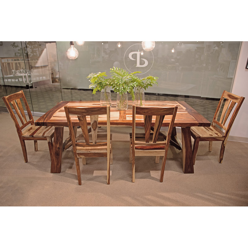 Loon Peak Marissa 6 Piece Solid Wood Breakfast Nook Dining Set