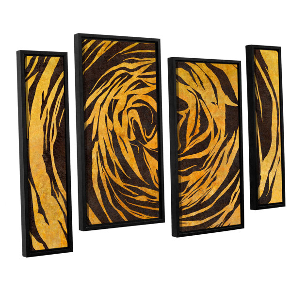 Latitude Run Buttercup Shape Contrast 4 Piece Framed Graphic Art Set Wayfair