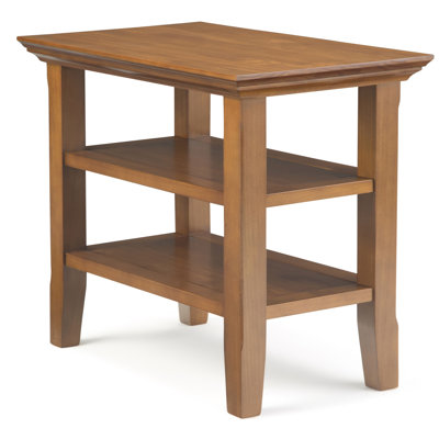 Solid Wood Transitional Table with Open Shelves