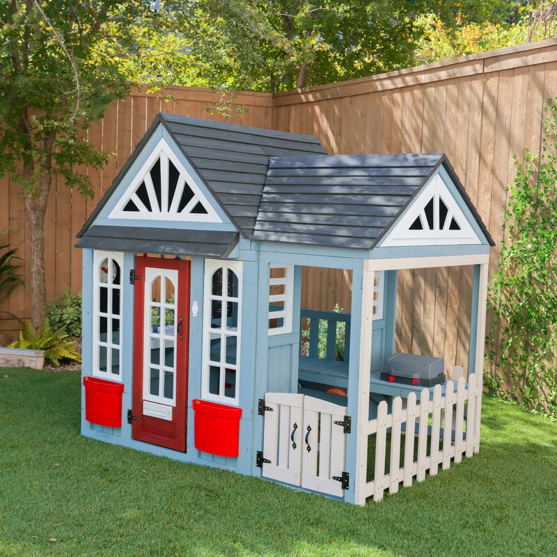 outdoor playhouse with doorbell