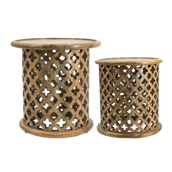 Gracie Oaks Pflugerville Mini Basket Wood Top End Table Wayfair