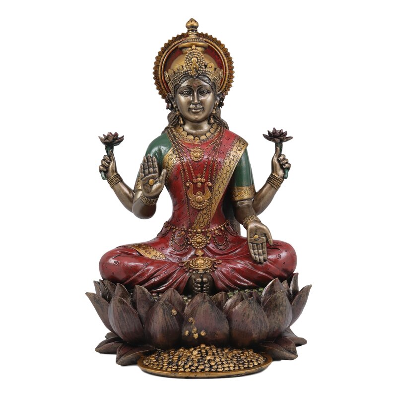 World Menagerie Tristram Beautiful Hindu Goddess Lakshmi Seated on ...
