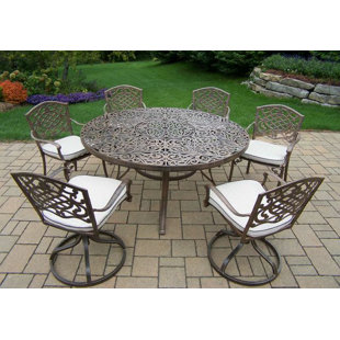 Go to store & view more images Mississippi 7 Piece Dining Set with Cushions by Oakland Living