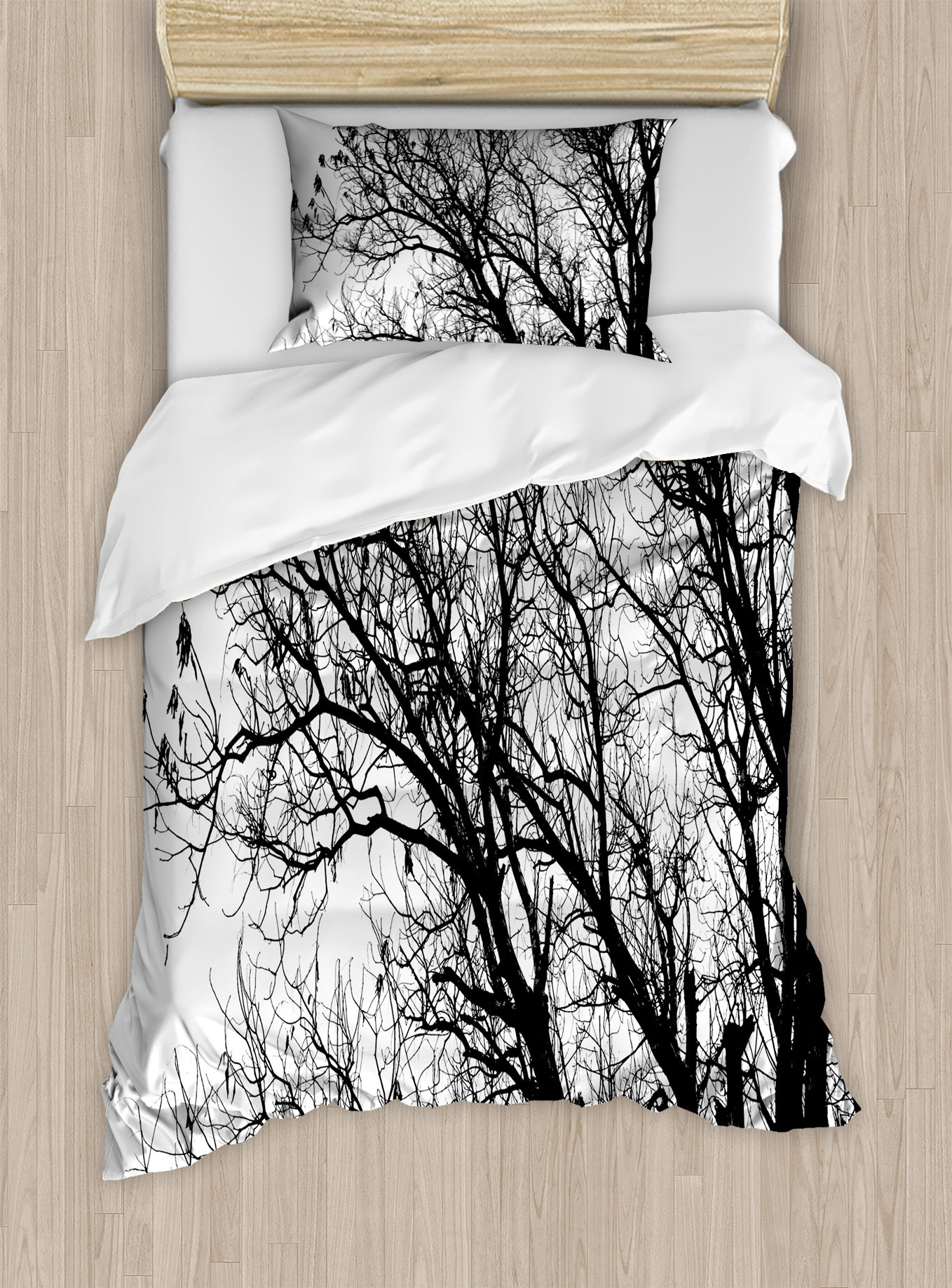 East Urban Home Nature Leafless Autumn Fall Tree Branches Tops Oak East Urban Home Nature Leafless Autumn Fall Tree Branches Tops Oak Forest Woodland Season Eco Theme Duvet Set Wayfair