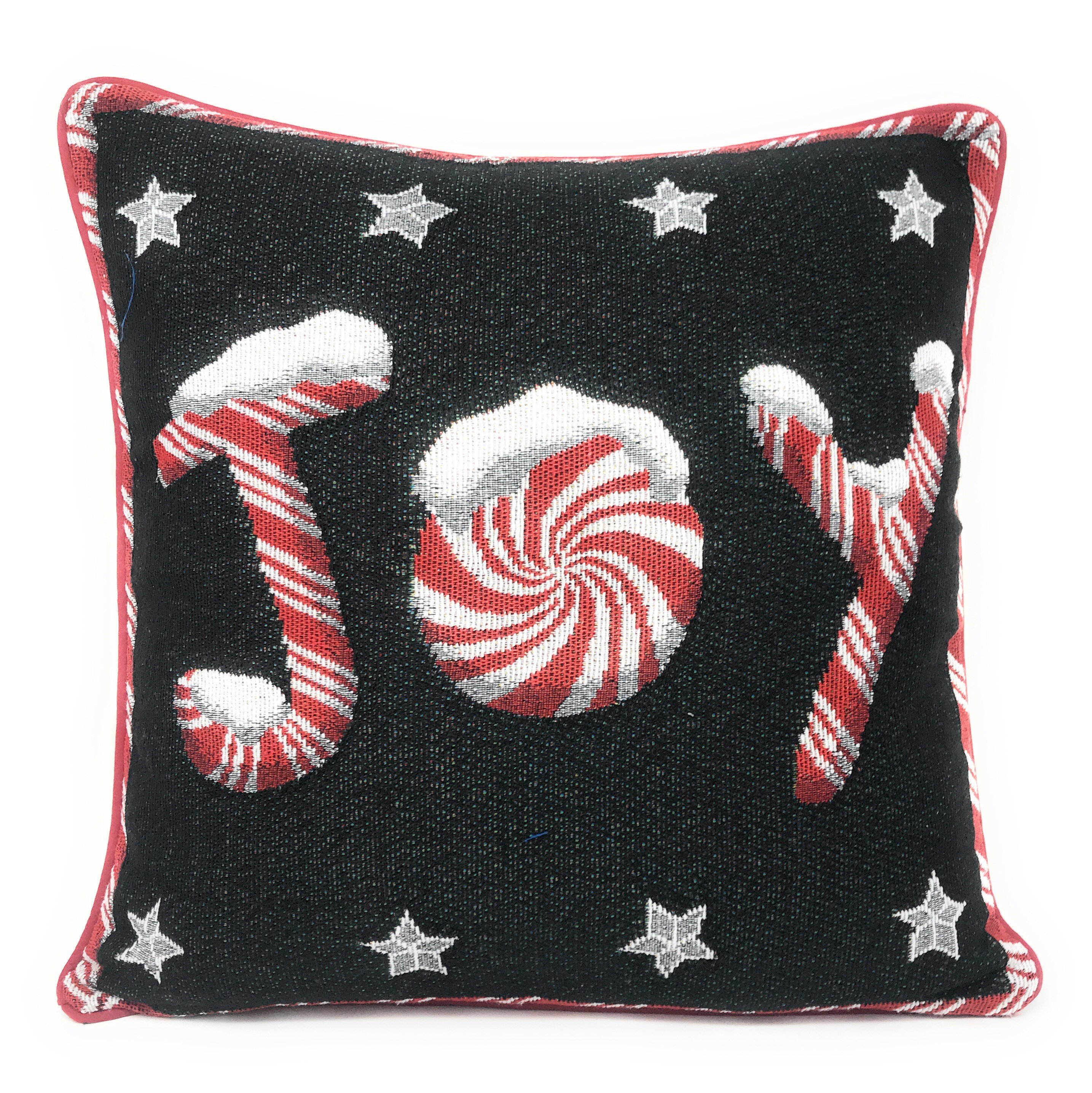 The Holiday Aisle Sargent Peppermint Joy Stars Throw Pillow