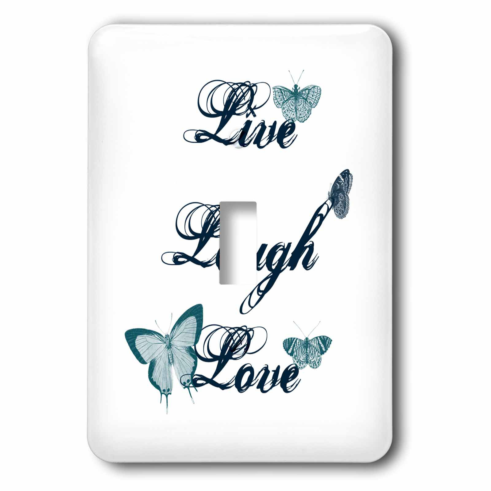 BLUE GREEN BUTTERFLY LIVE LAUGH LOVE LIGHT SWITCH COVER PLATE  U PICK PLATE SIZE 