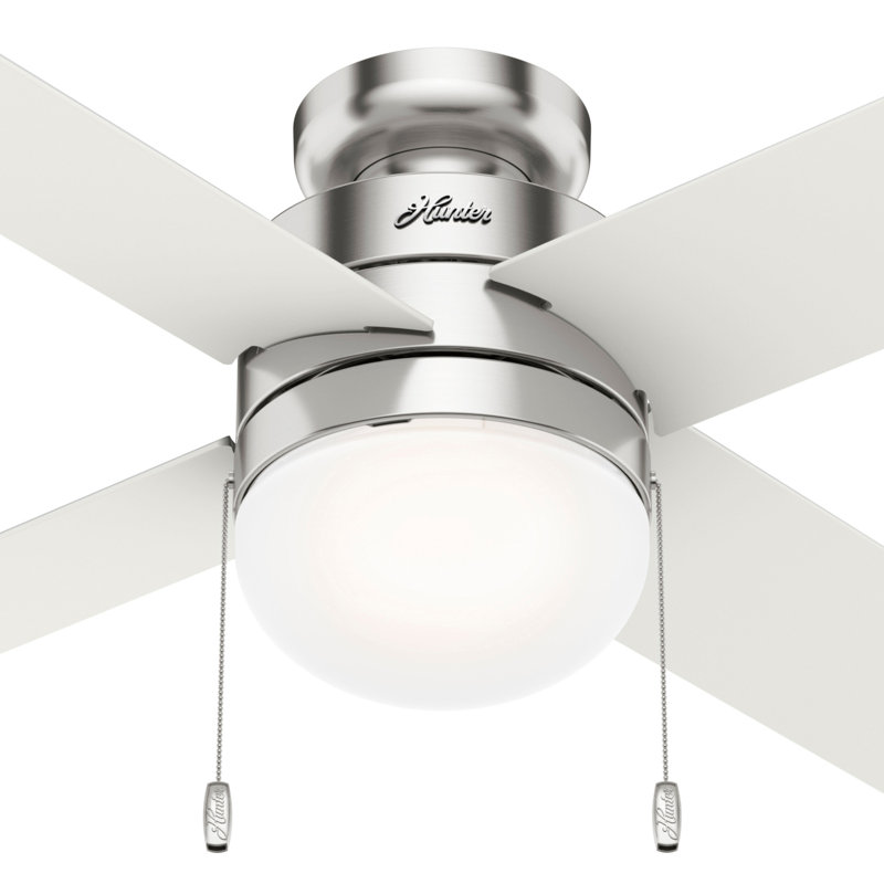 Hunter Fan 44 Timpani 4 Blade Flush Mount Ceiling Fan With Pull Chain And Light Kit Included Reviews