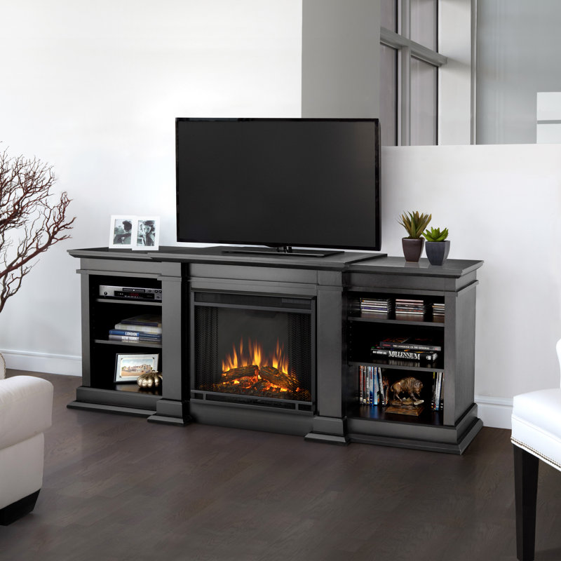 Real Flame Fresno Tv Stand For Tvs Up To 78 Inches With Fireplace