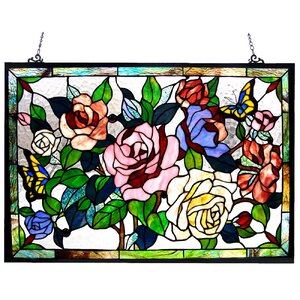 Beley Roses / Butterflies Design Window Panel