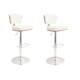 Go to store & view more images Brayden Studio Lessing Adjustable Height Swivel Bar Stool (Set of 2)