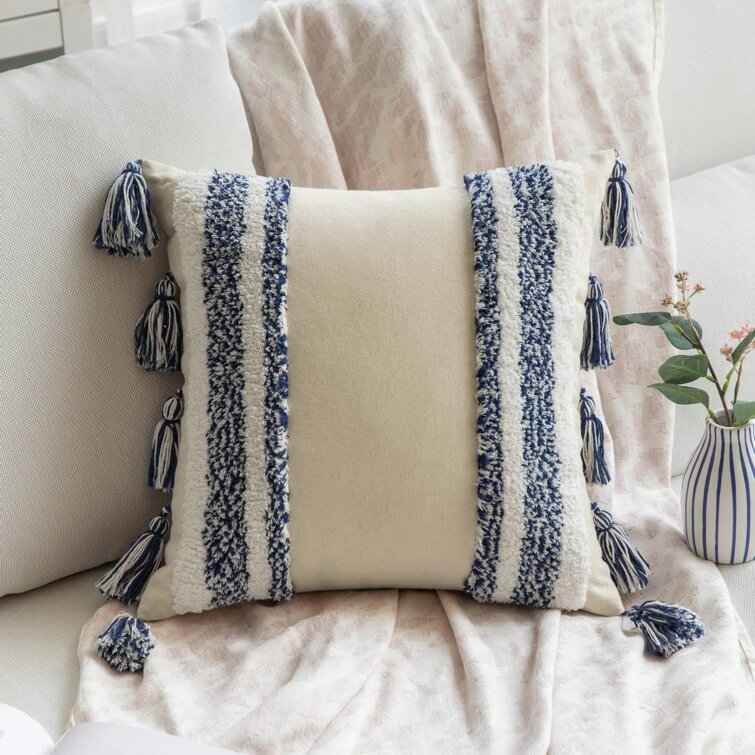18x18 '' Ethnic Pattern Cushion Cover Linen Boho Pillow Cover Decorative Case 
