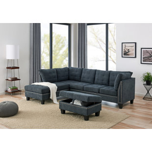 Go to store & view more images Hodapp Sectional with Ottoman by Ebern Designs