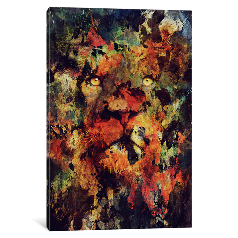 East Urban Home Watercolor Lion Painting Print On Wrapped Canvas