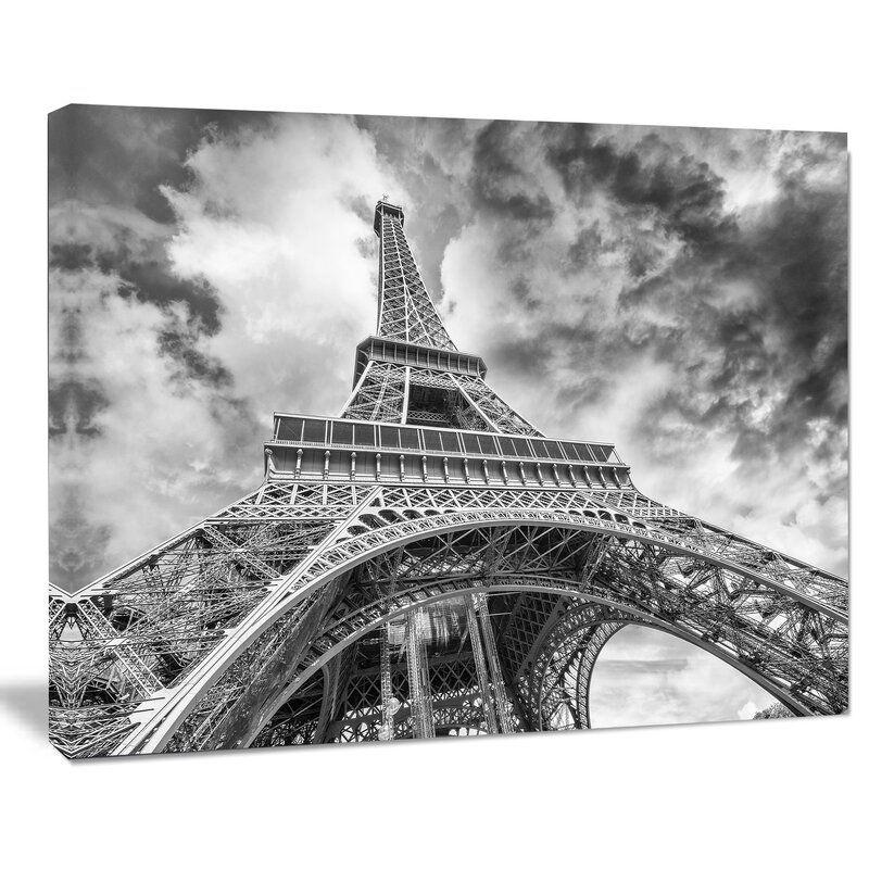 choose your size. Black And White Vintage Eiffel Tower   Decor Canvas Print