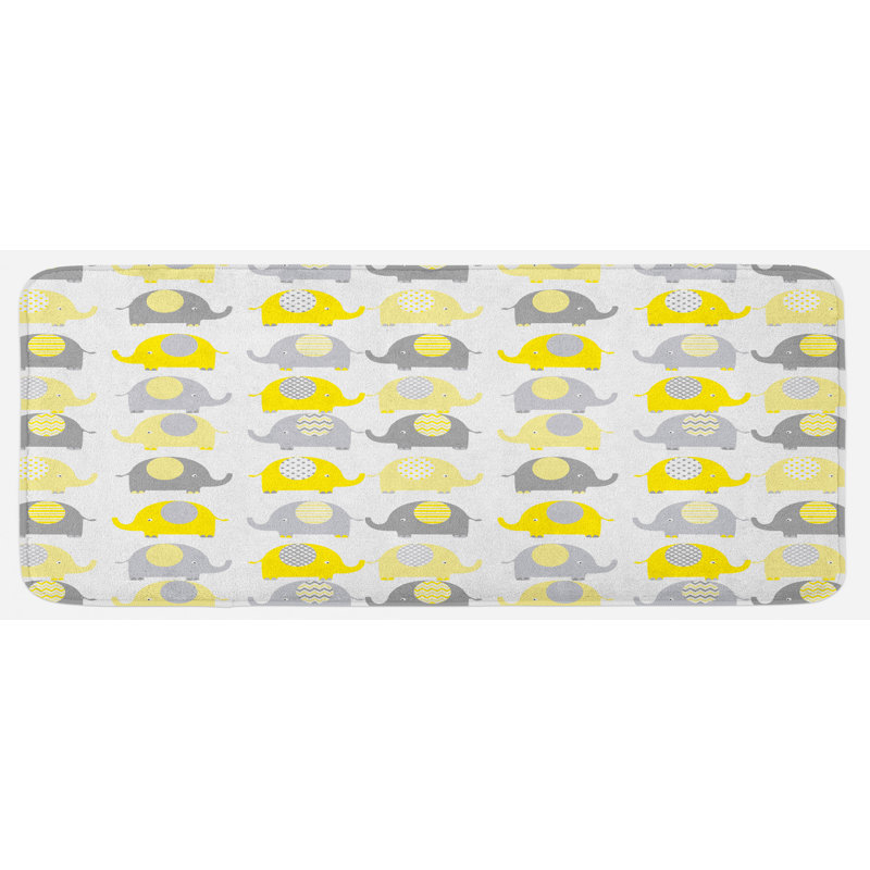 images Yellow And Grey Kitchen Rugs yellow and grey elephant cartoon animals with different patterns fauna yellow grey kitchen mat