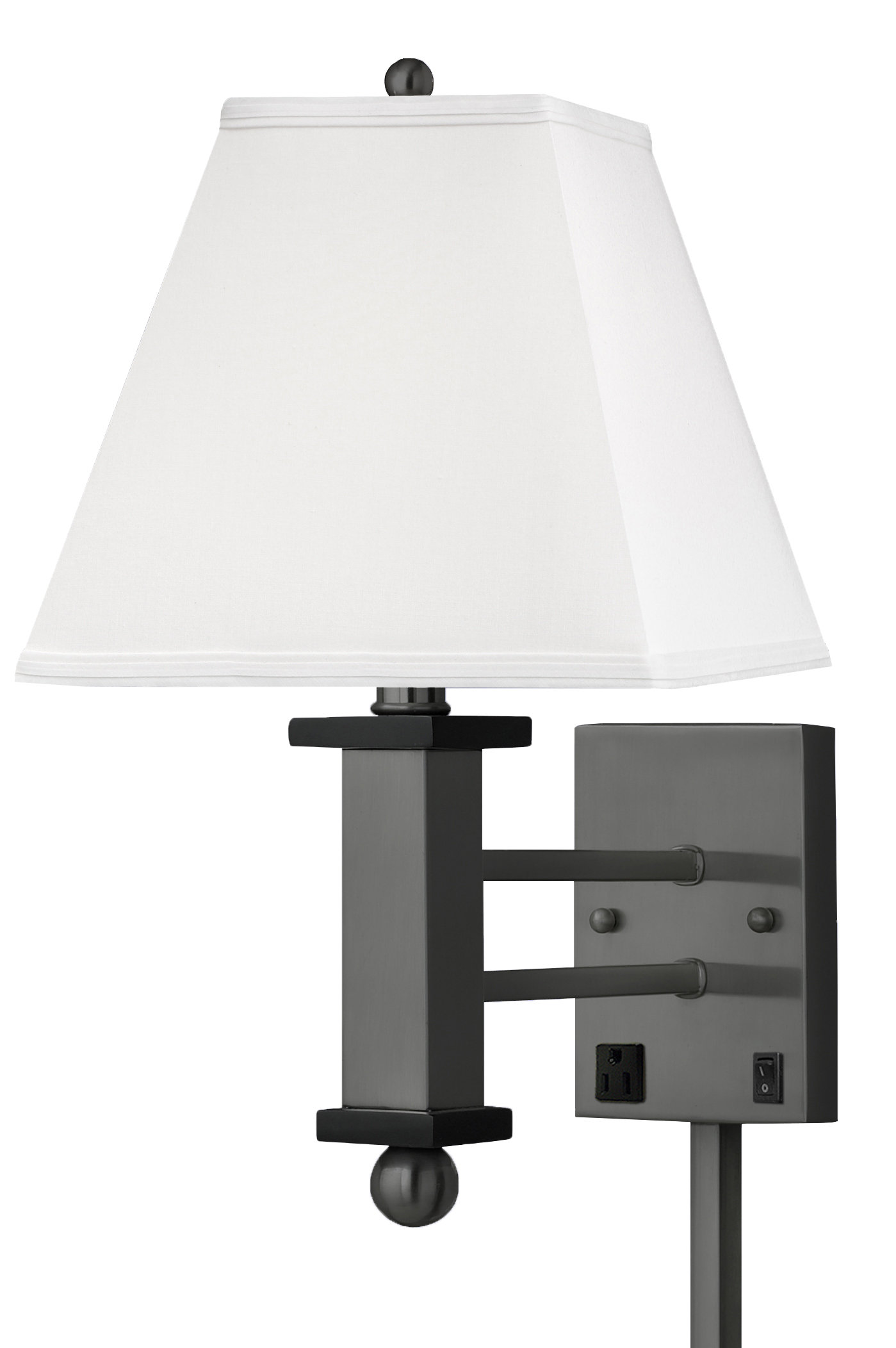 Medallion Lighting 1 Light Plug In Gunmetal With Black Accents Armed Sconce Wayfair
