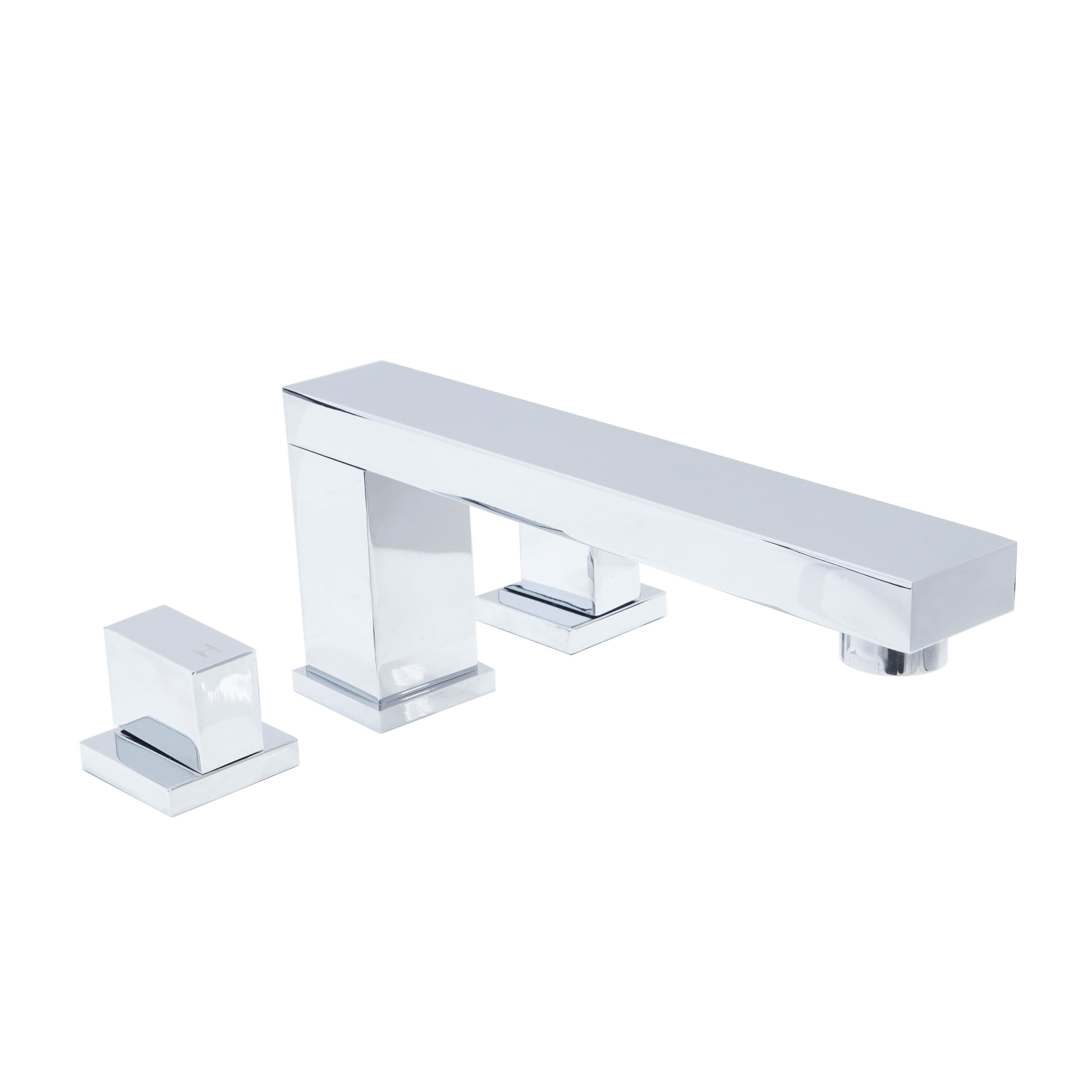 Brook Three Handle Roman Tub Faucet With Matching Hand Shower For