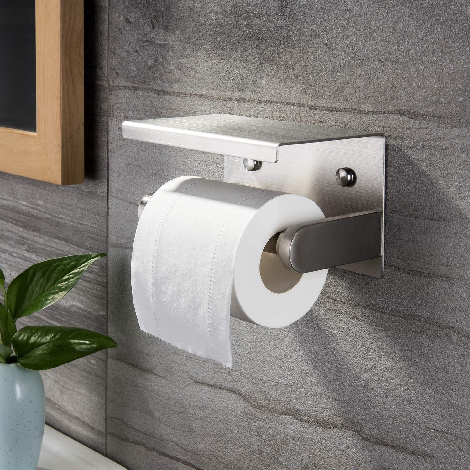 Toilet Paper Holder Self-adhesive Wall-mounted Stainless Toilet Paper Towel 
