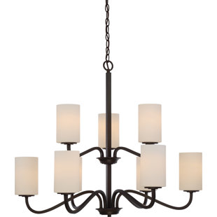 Go to store & view more images Tillmon 2 Tier 9-Light Shaded Chandelier by Charlton Home