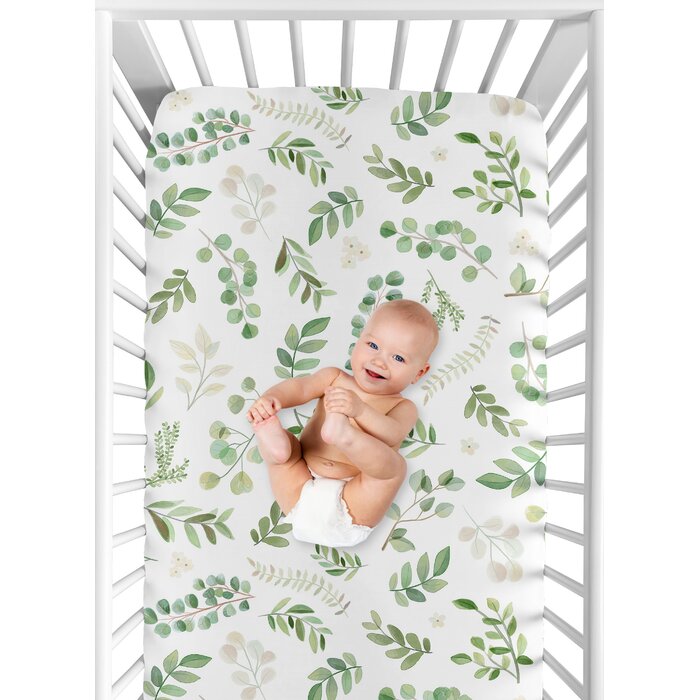 Sweet Jojo Designs Botanical Floral Leaf Fitted Crib Sheet & Reviews ...