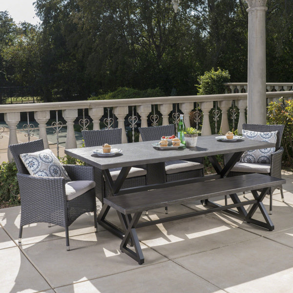 Highland Dunes Kiser 6 Piece Dining Set With Cushions Reviews Wayfair