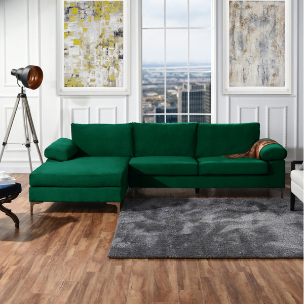 Emerald Green Velvet Sectional | Wayfair