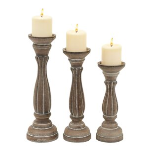 View 3 Piece Pillar Candlestick Set Span Class productcard Bymanufacturer by Lark Manor span