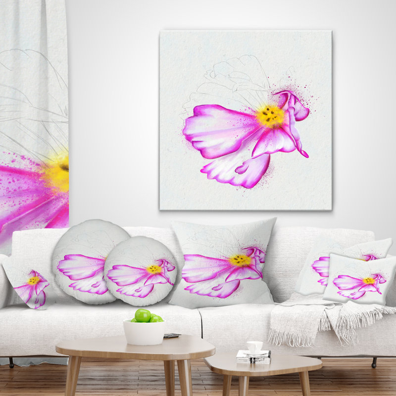 East Urban Home Floral Fantastic Flower Watercolor Lumbar Pillow Wayfair