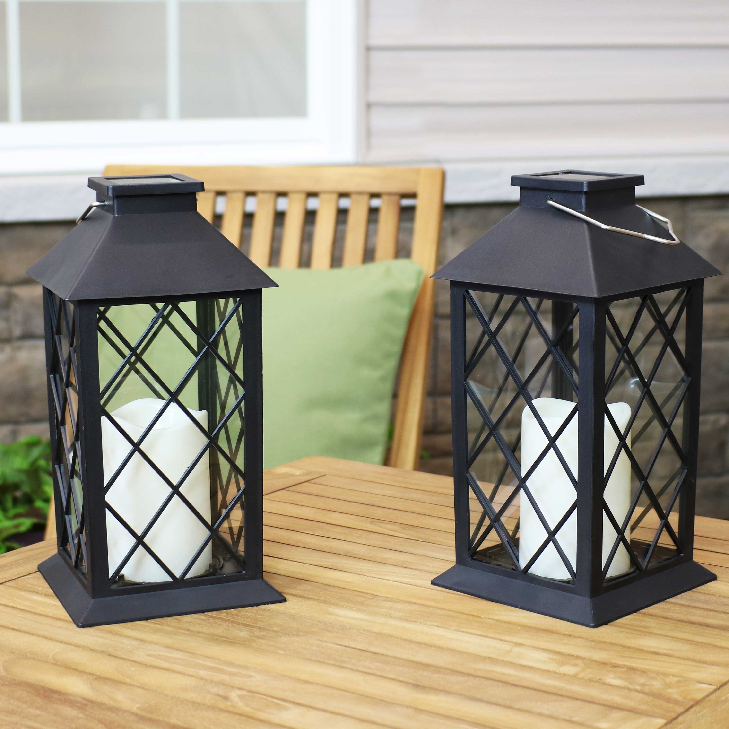 solar powered glass lanterns