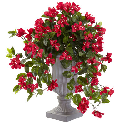 Bougainvillea Flowering Silk Plant with Decorative Urn, UV Resistant (Indoor/Outdoor) INCOMPLETE 