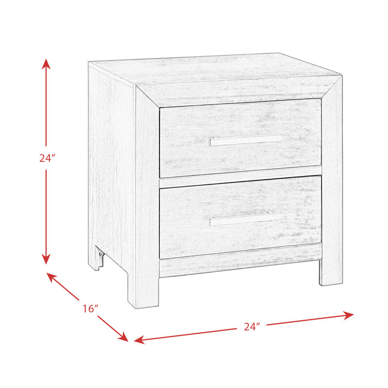 Gracie Oaks Mccorkle 2 Drawer Solid Wood Nightstand In Dark Walnut Reviews Wayfair