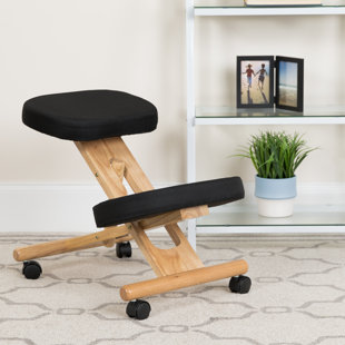 posture deluxe wooden kneeler chair