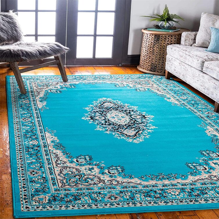 LEON RUG PINK Blue Turquoise Beige Floor Large Mat Carpet FREE DELIVERY* 