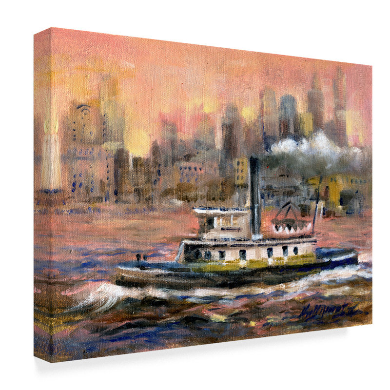 Trademark Art East River New York City Acrylic Painting Print