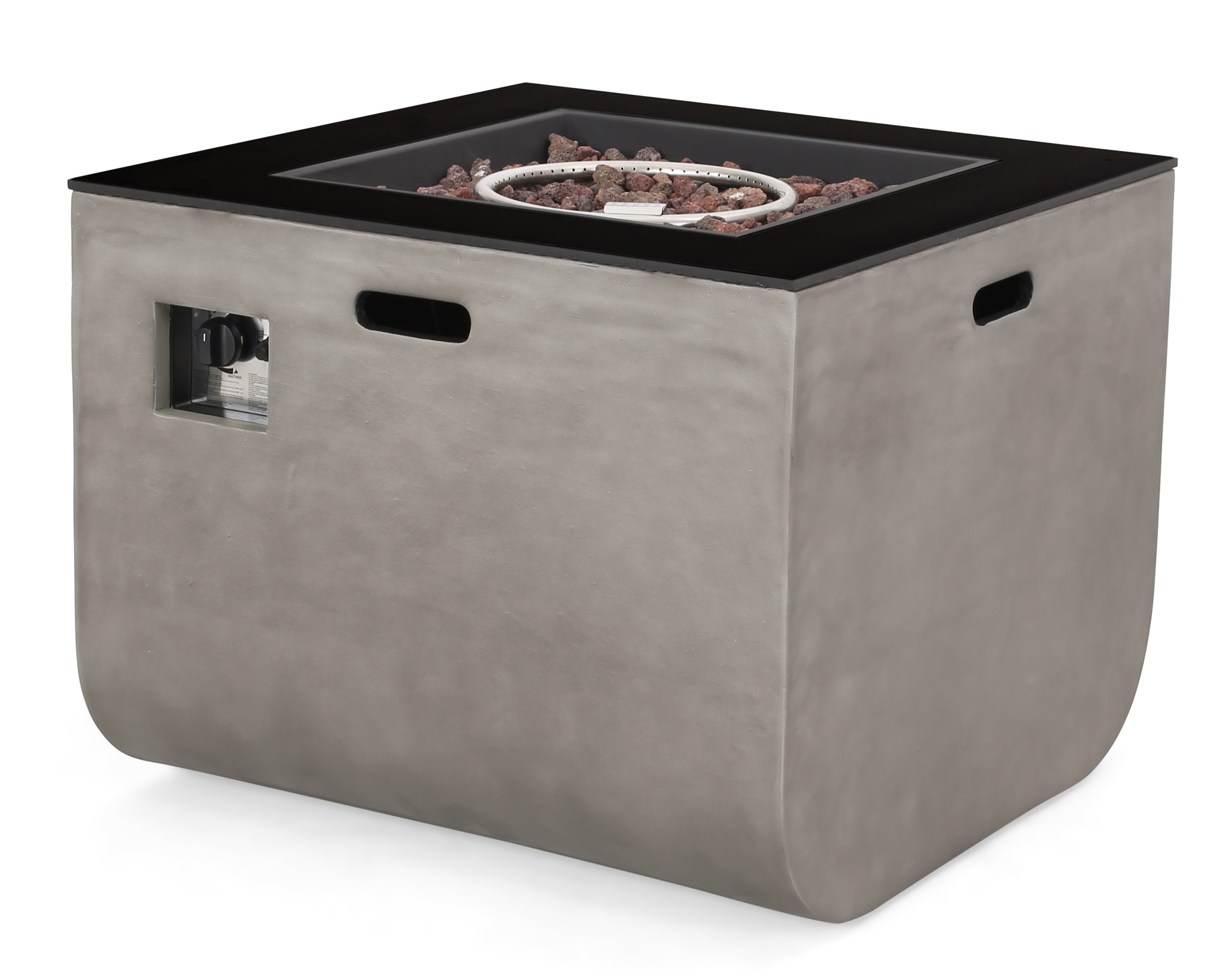 Ebern Designs Ainsley Outdoor Modern Concrete Propane Fire Pit
