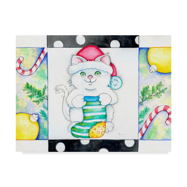 Trademark Art Christmas Socks Acrylic Painting Print On Wrapped