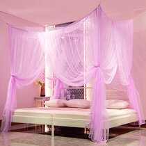 Butterfly Bed Canopy Mosquito NET Crib Twin Full Queen King Purple