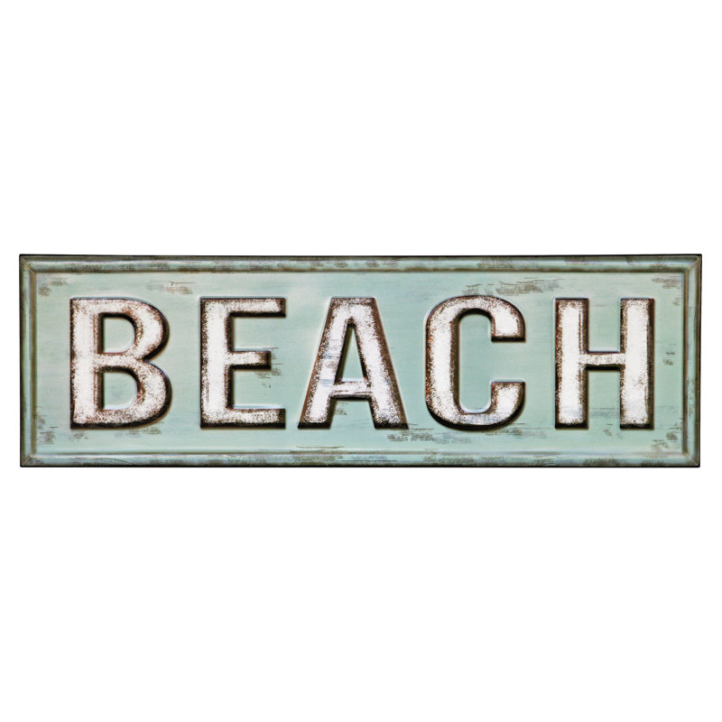 Highland Dunes Metal Beach Sign Wall Decor Reviews