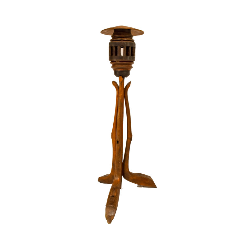 teak tripod floor lamp